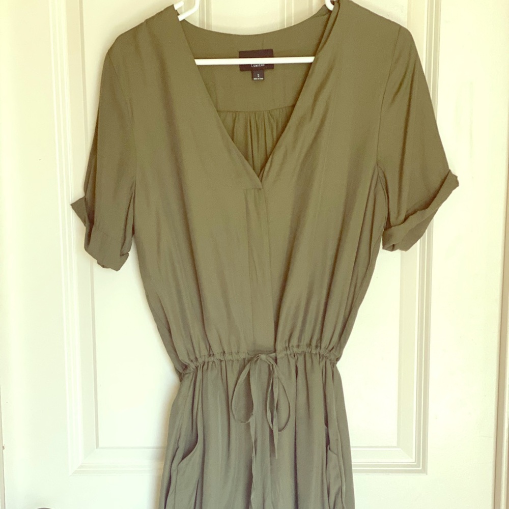 EUC Buttonup & Tie Romper